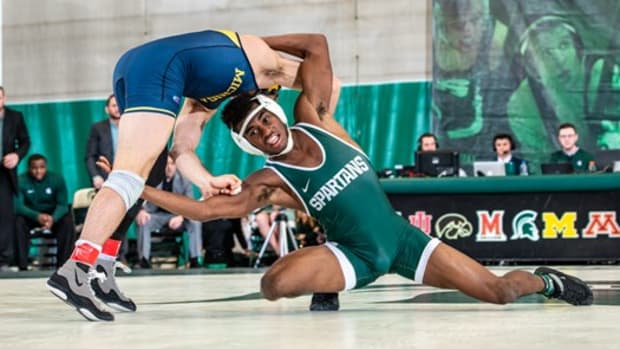 Michigan State wrestling (PHOTO:  MSU SID)
